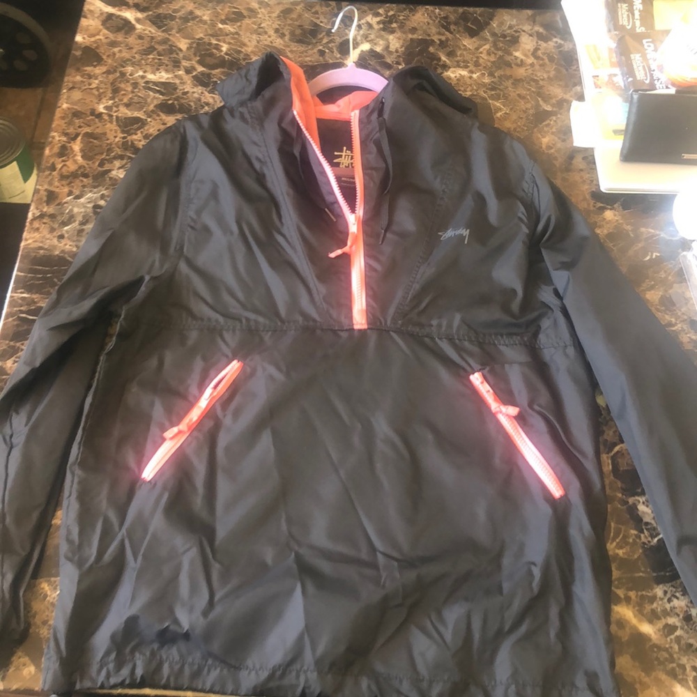 Black Stussy Anorak Jacket